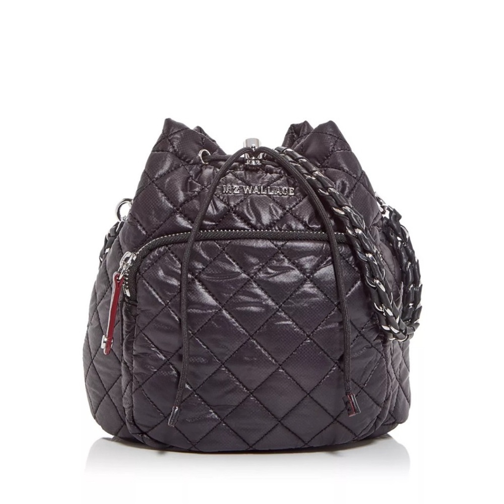 MZ Wallace Quilted Black Bucket Bag
